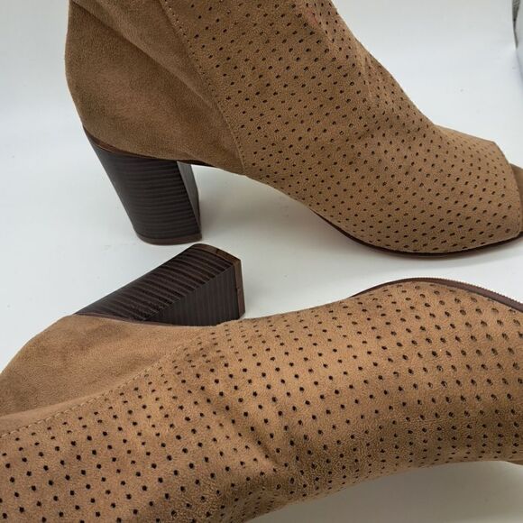 Francesca Women’s New Boot Open Toe Bootie Perforated Faux Suede Zipper Size 8.5 - Picture 6 of 10